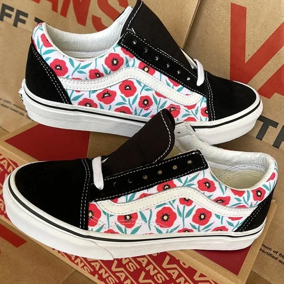 Vans Old Skool Flowers Black/True White WMNS - Picture 11 of 16